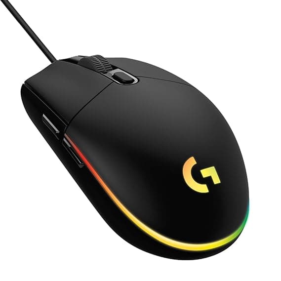 Logitech G102 USB Light Sync Gaming Mouse with Customizable RGB Lighting, 6 Programmable Buttons, Gaming Grade Sensor, 8K DPI Tracking, 16.8mn Color, Light Weight - Black