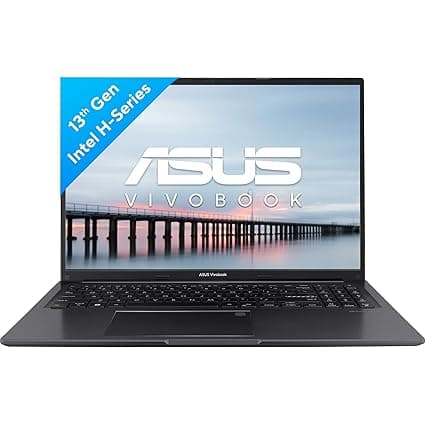 ASUS Vivobook 16 (2023), Intel Core i9-13900H 13th Gen, 16" (40.64 cm) FHD+, Thin & Light Laptop (16GB/512GB SSD/Intel Iris Xe/Win 11/Office 2021/Backlit KB/Fingerprint/Black/1.88 kg) X1605VA-MB947WS