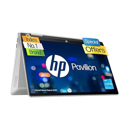 HP Pavilion x360, Intel Core i3-1215U, 14-inch (35.6 cm), FHD, 8GB DDR4, 512GB SSD, Intel UHD Graphics, Backlit KB, MSO, Pen, (Win 11, Natural Silver, 1.69 kg),14-ek0183TU